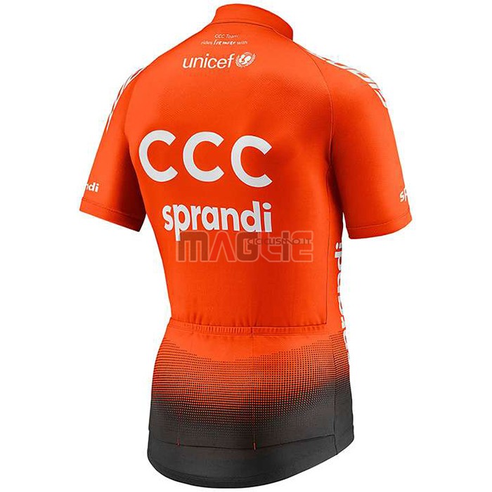 Maglia CCC Team Manica Corta 2020 Arancione Nero